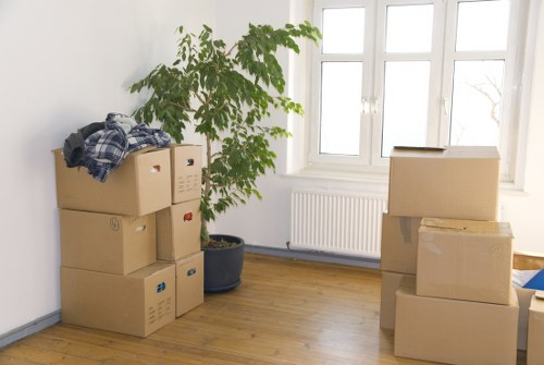 Packing materials and boxes prepared for St Helier relocation support