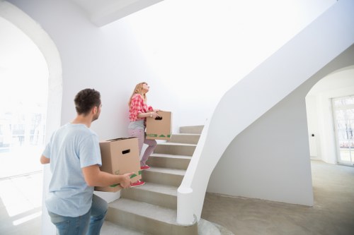 Removal van loading furniture during a St Helier relocation